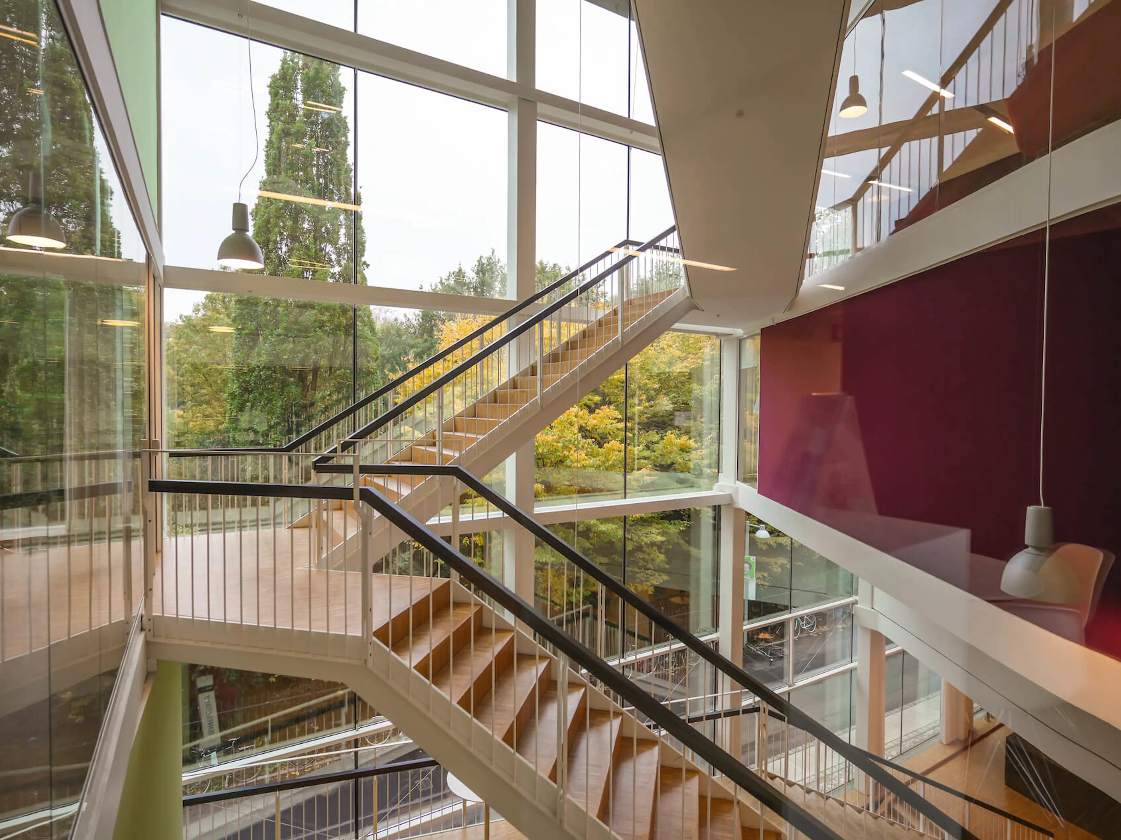 Picture of the staircase in the MBA building