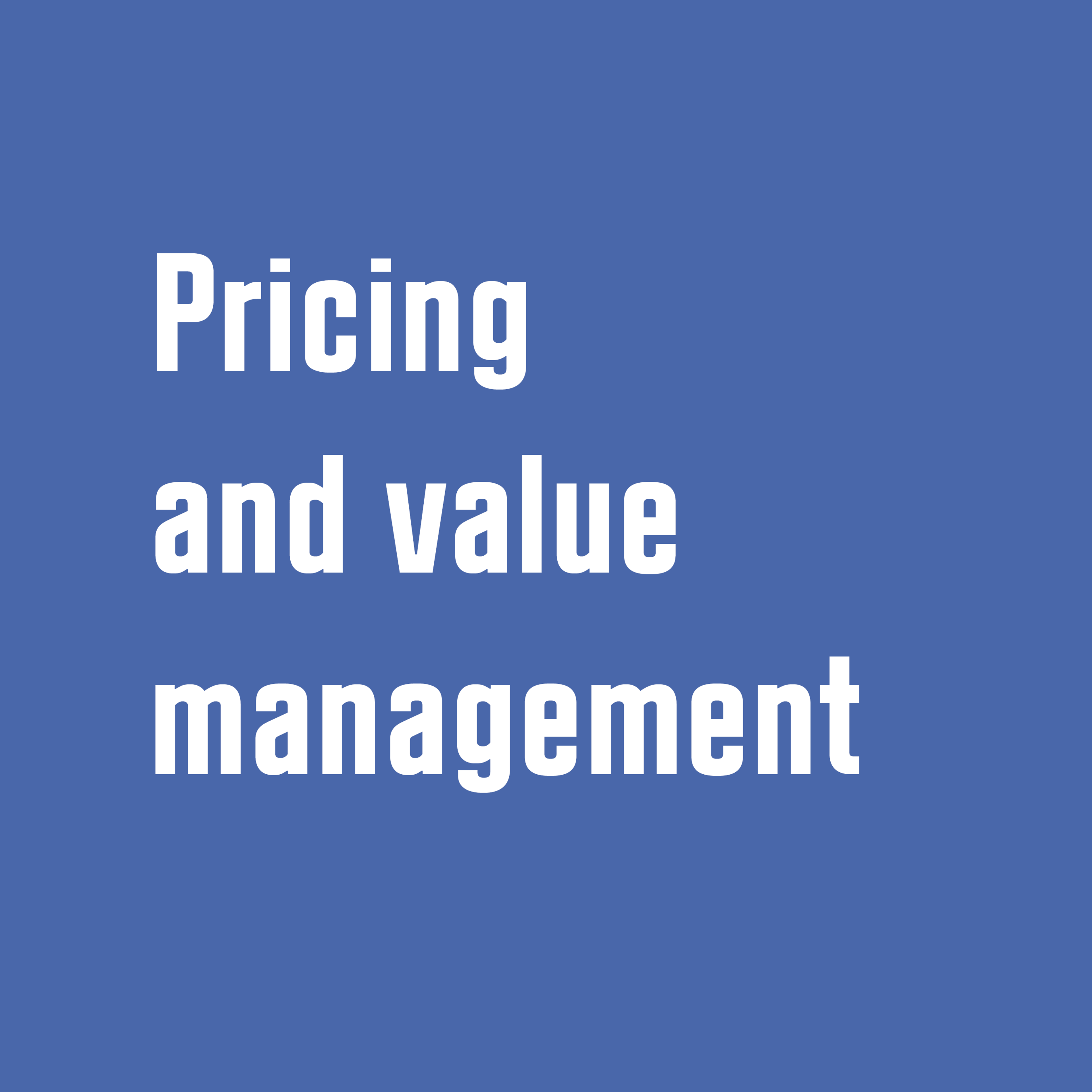 Media content for Pricing and value management