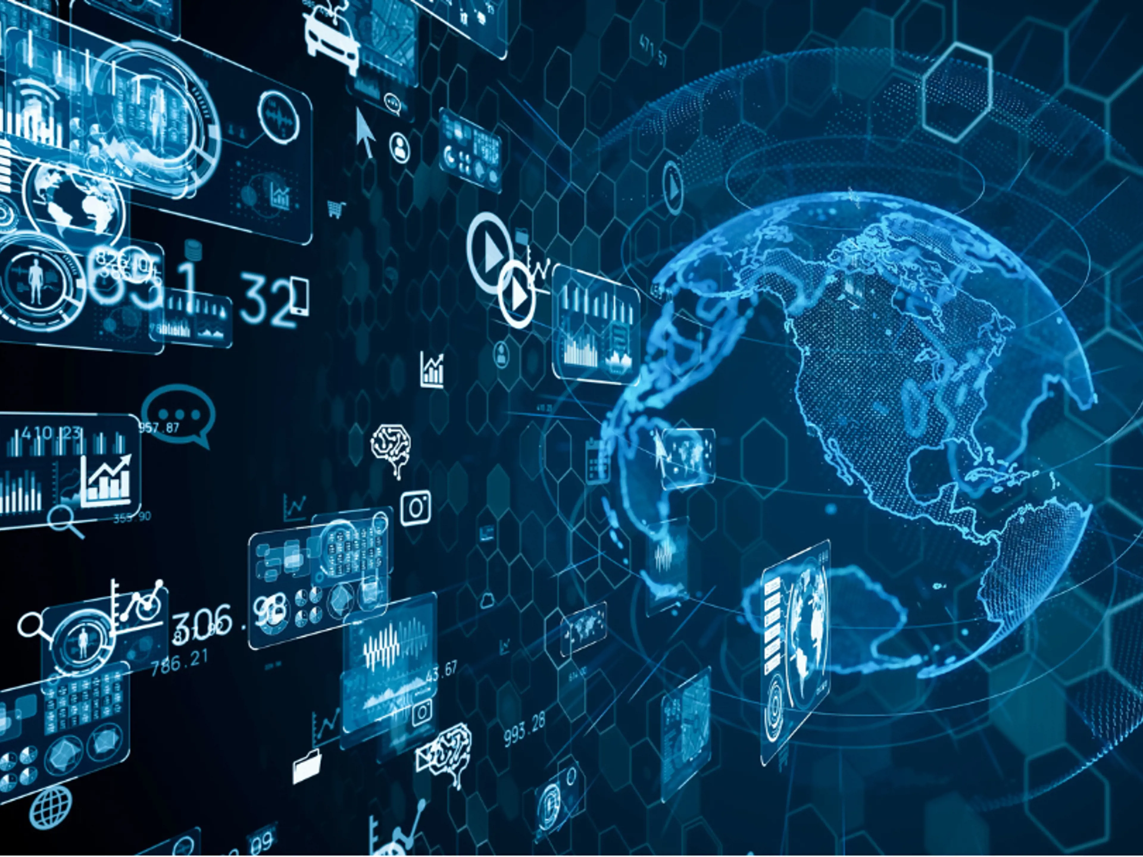 Picture of the world and digital numbers