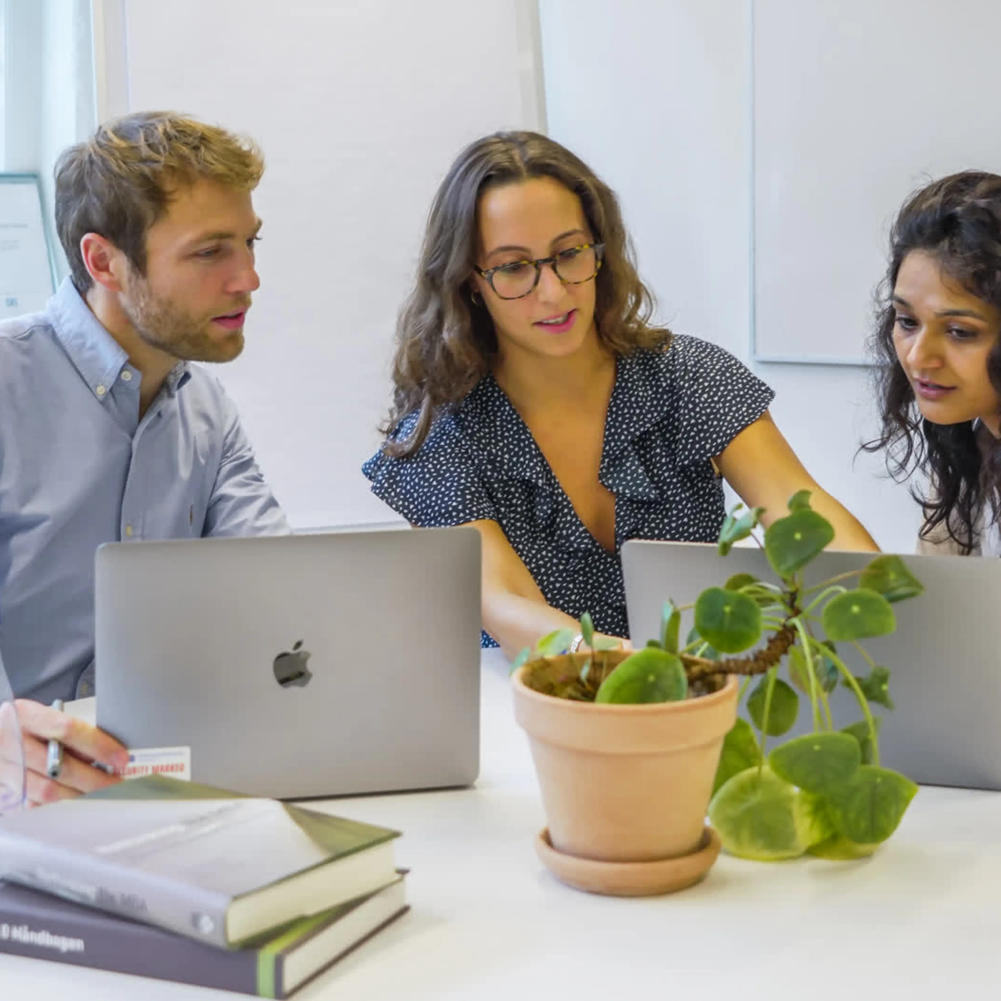 Three Copenhagen MBA students working together