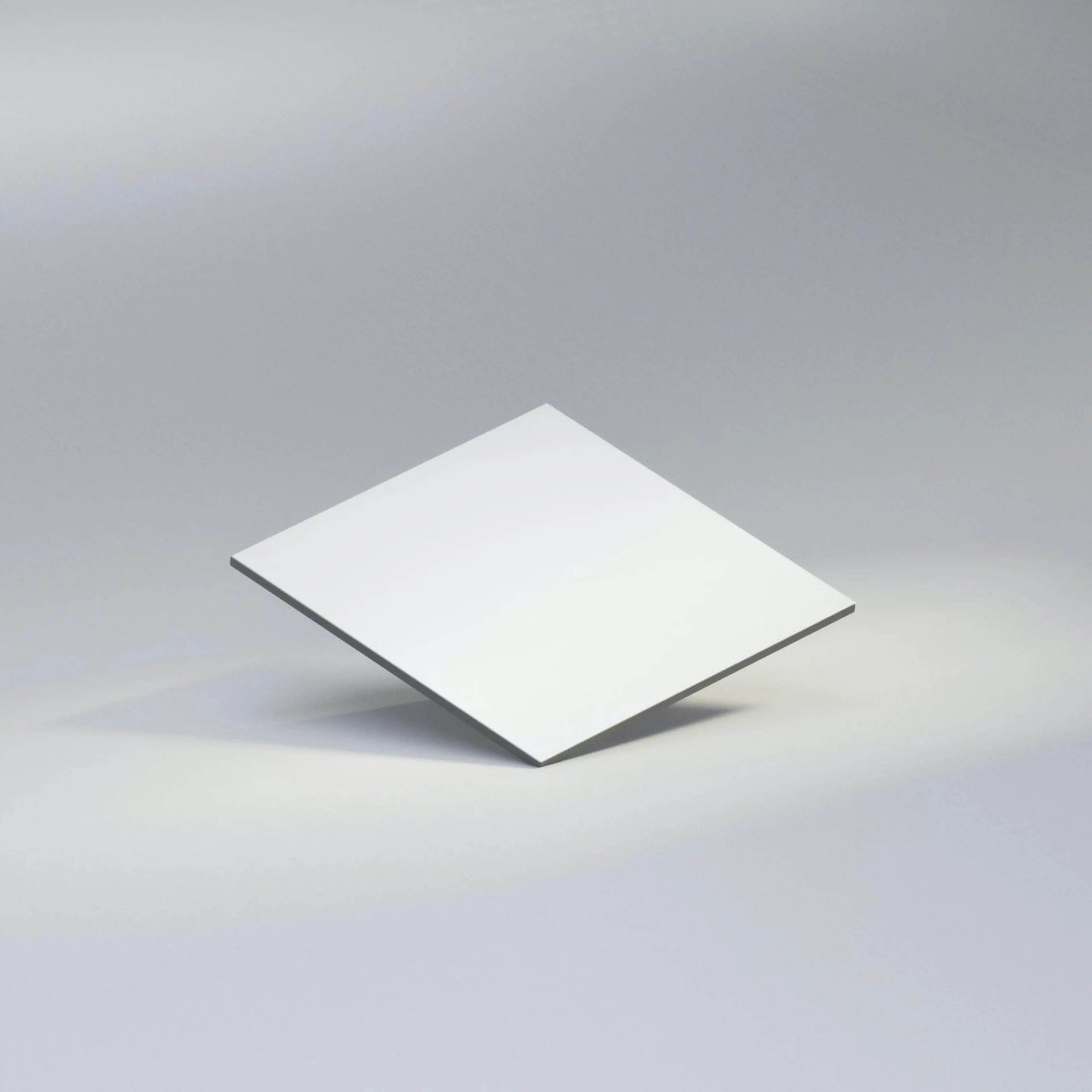 White square floating on grey surface