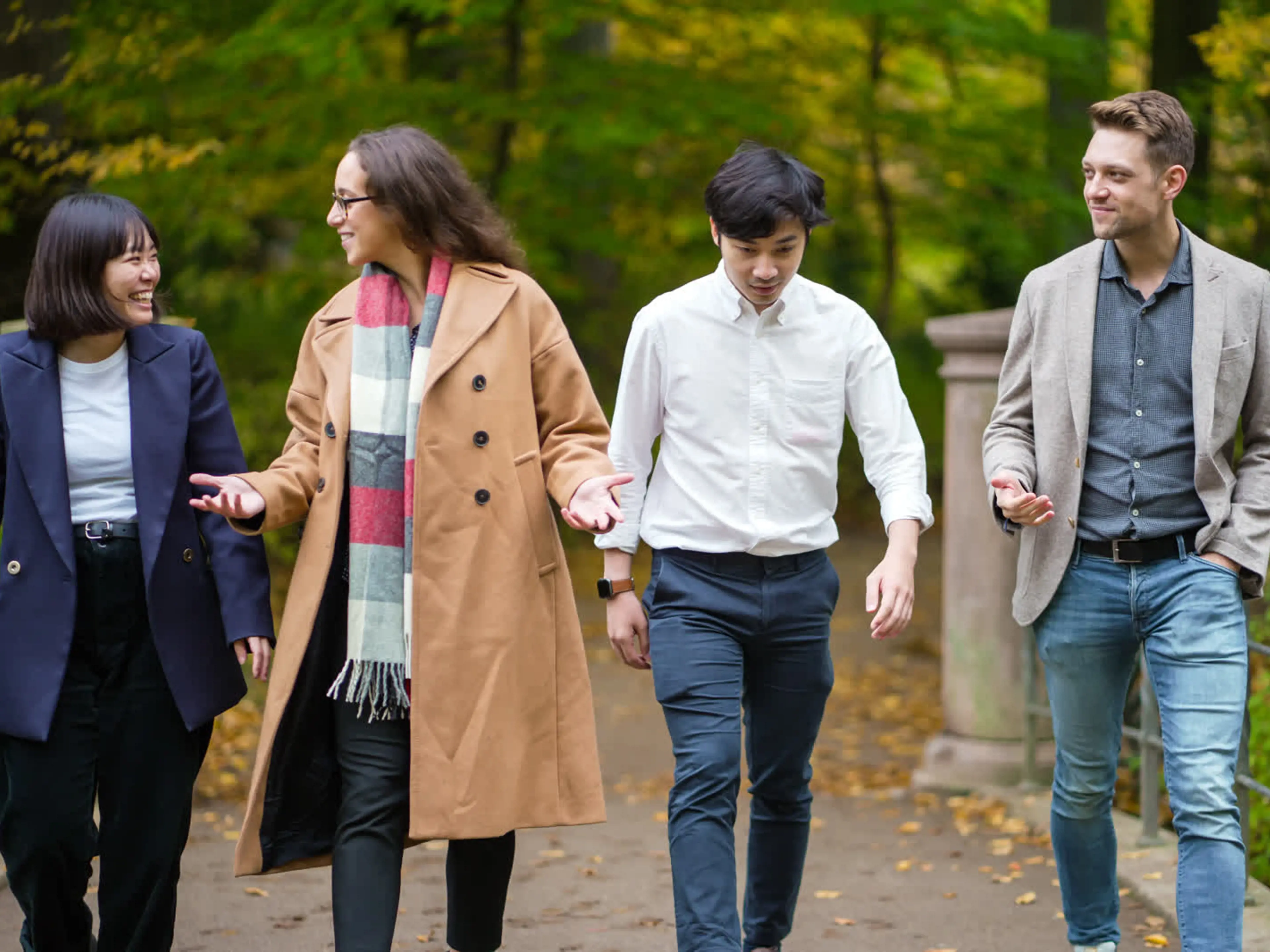 CBS Full-Time MBA students taking a walk in the park